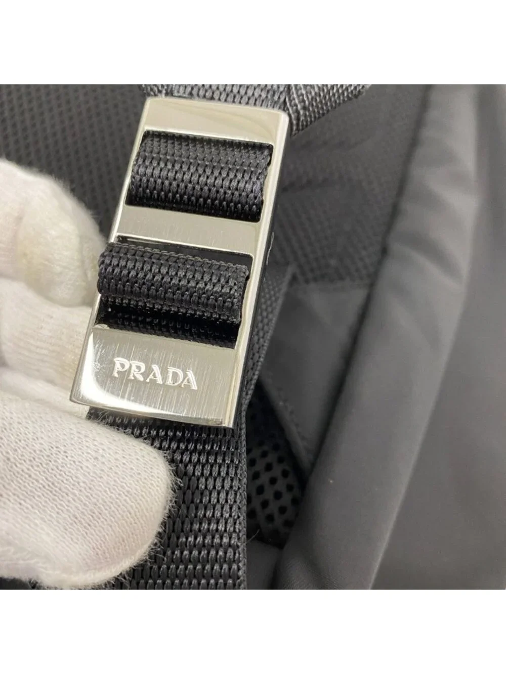 Prada Backpack Tessuto Nylon Black Silver